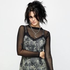 Grime Check Lace Midi Slip Dress